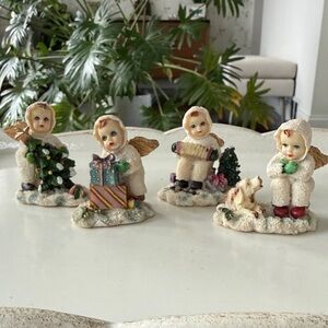 Vintage Spains Snow Angel Figurines Set of 4